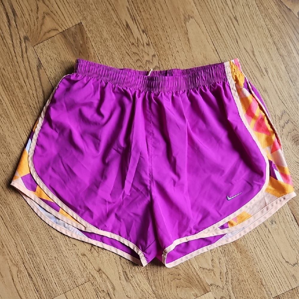 Nike Women's Magenta and Orange Athletic Shorts
